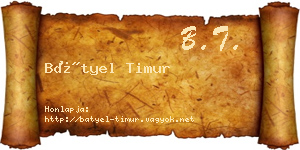 Bátyel Timur névjegykártya